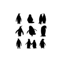 design de coleção de conjunto de animais de pinguim vetor