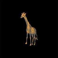 design de ilustração de arte em pé de girafa vetor