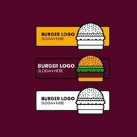 logotipo de ilustração de hambúrguer em design plano vetor