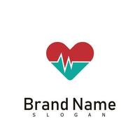 modelo de cuidados médicos de logotipo de coração vetor