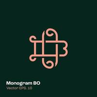 logotipo do monograma bo vetor