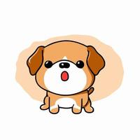 ilustração de cachorro fofo cachorro kawaii chibi estilo de desenho vetorial desenho animado de cachorro vetor