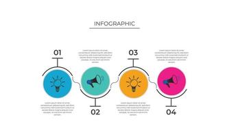 ilustração de infográfico de negócios modernos de opções de passo de linha isoladas fundo. modelo de design de gráfico de informação profissional. layout de conceito de fluxo de trabalho gráfico abstrato, apresentações vetor