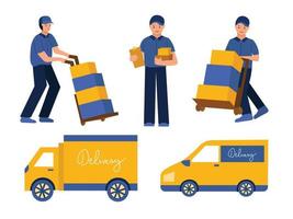 vetor e ilustração do conceito de serviço de entrega