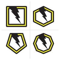 relâmpago, elemento de design de logotipo de vetor de energia elétrica. sinal de logotipo de poder de velocidade rápida relâmpago.