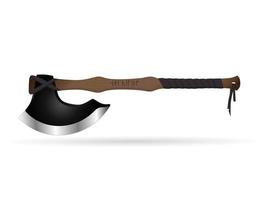 ilustração em vetor realista machado viking. machado antigo isolado no branco