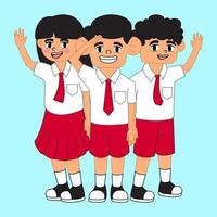 ilustração de uniforme de escola primária na indonésia vetor