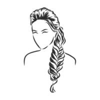 desenho vetorial de penteado feminino vetor