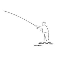 desenho vetorial de pescador vetor