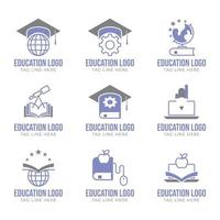 escola simples moderna e logotipo educacional vetor