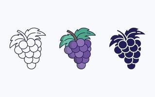 ilustração do ícone do vetor de uvas
