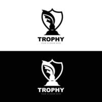 logotipo do troféu do campeonato, design de troféu vencedor do prêmio campeão, modelo de ícone vetorial vetor