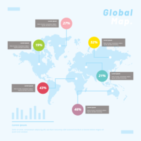 Modelo de Infografia de mapas globais vetor