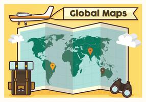 Design Global de Mapas de Mapas de Viagens vetor
