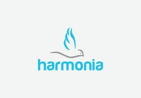 design de logotipo de emblema de pássaro abstrato harmonia vetor