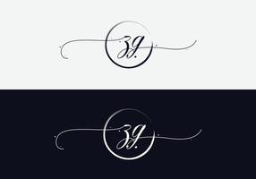 design de logotipo minimalista moderno de letra zg abstrata vetor