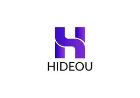 modelo de design de logotipo hideou-moderno h vetor