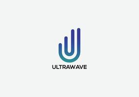 ultrawave abstrato letra u design de logotipo minimalista moderno vetor