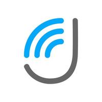 logo inicial j wi-fi vetor