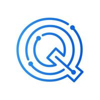 logotipo inicial da tecnologia q vetor