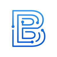 logotipo inicial da tecnologia b vetor