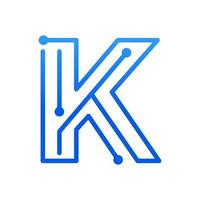 logotipo inicial da tecnologia k vetor