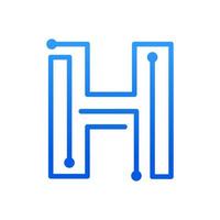 logotipo inicial da tecnologia h vetor