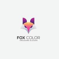 modelo de design colorido de logotipo de cabeça de raposa vetor