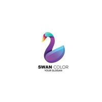 ilustração de gradiente de logotipo de arte de design colorido de cisne vetor