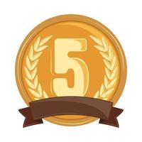 distintivo de ouro de 5 aniversário vetor