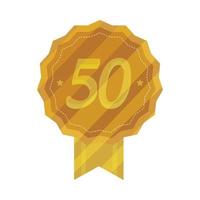 distintivo de ouro de 50 anos vetor