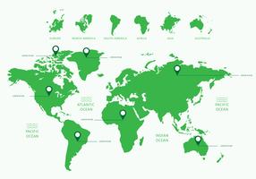 Mapa global da Fla Green vetor