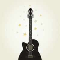 estrelas em volta de uma guitarra. uma ilustração vetorial vetor