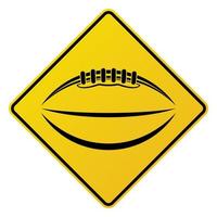 ilustração amarela do sinal de estrada do futebol americano vetor