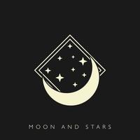 vetor de logotipo de lua e estrelas