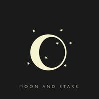 vetor de logotipo de lua e estrelas
