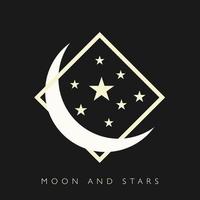 vetor de logotipo de lua e estrelas