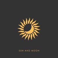 vetor de logotipo de sol e lua