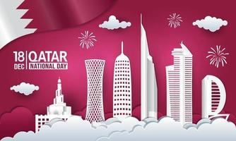 ilustração vetorial de 18 de dezembro dia nacional do qatar