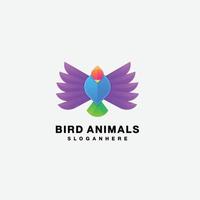 vetor de modelo de design colorido de logotipo de pássaro