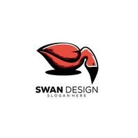 modelo de ilustração de design de logotipo de mascote de cisne vetor