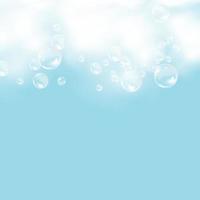 espuma de banho azul isolada em um fundo claro. bolhas de shampoo texture.shampoo e ilustração em vetor espuma de banho.