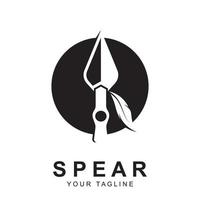 vetor de logotipo de lança com modelo de slogan