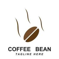 vetor de logotipo de grão de café com modelo de slogan