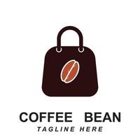 vetor de logotipo de grão de café com modelo de slogan