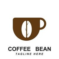 vetor de logotipo de grão de café com modelo de slogan