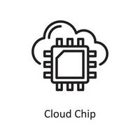 ilustração de design de ícone de contorno de chip de nuvem. hospedagem na web e símbolo de serviços em nuvem no arquivo branco background eps 10 vetor