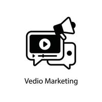 ícone de estilo de negócios e finanças de esboço de vetor de marketing de vídeo. eps 10