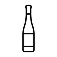 linha de ícone de garrafa de vinho isolada no fundo branco. ícone liso preto fino no estilo de contorno moderno. símbolo linear e traço editável. ilustração vetorial de traço perfeito simples e pixel vetor