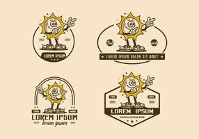 ilustração de personagem mascote de sol feliz